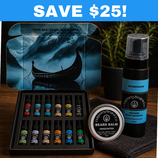 Sample Oil Collection, Beard Shampoo & Balm Bundle